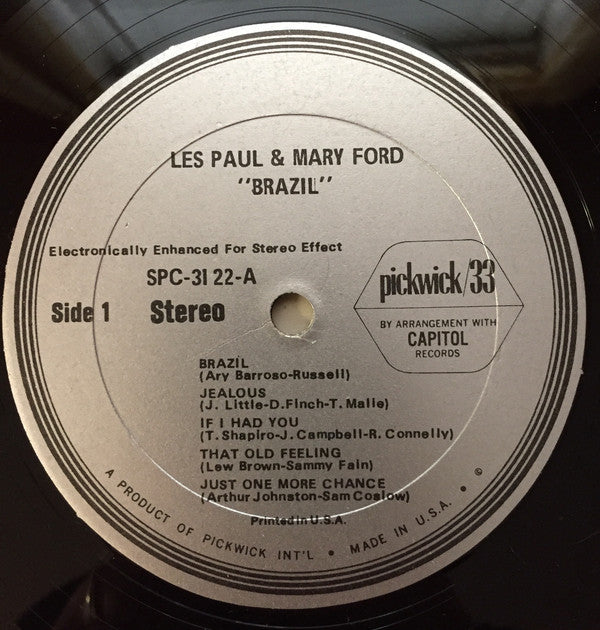 Les Paul & Mary Ford : Brazil (The Wild Guitars Of Les Paul & Mary Ford) (LP,Compilation,Stereo)