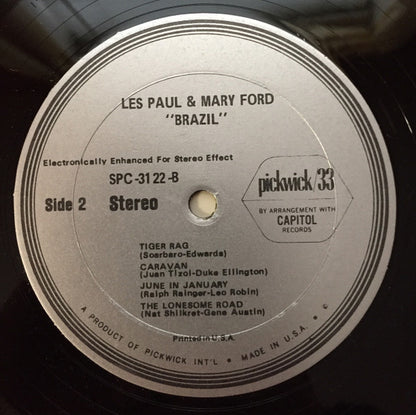 Les Paul & Mary Ford : Brazil (The Wild Guitars Of Les Paul & Mary Ford) (LP,Compilation,Stereo)