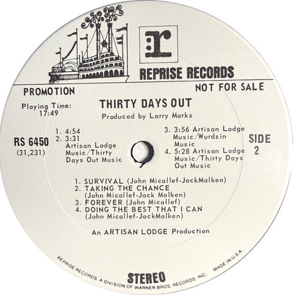 Thirty Days Out : Thirty Days Out (LP,Album,Promo,Stereo)