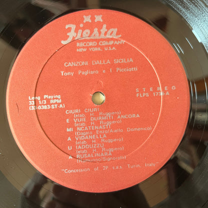 Tony Pagliaro, I Picciotti (3) : Canzoni Dalla Sicilia (LP)