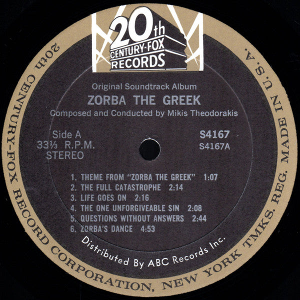 Mikis Theodorakis : Zorba The Greek (Original Soundtrack) (LP,Album,Stereo)