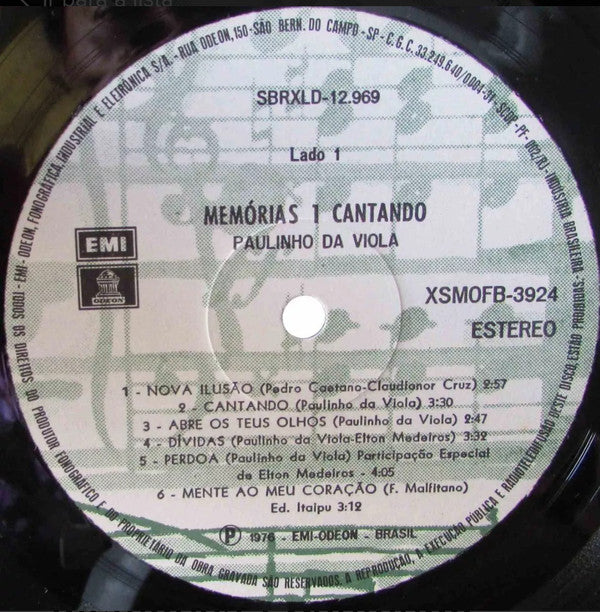 Paulinho Da Viola : Memórias 1 Cantando (LP,Album)