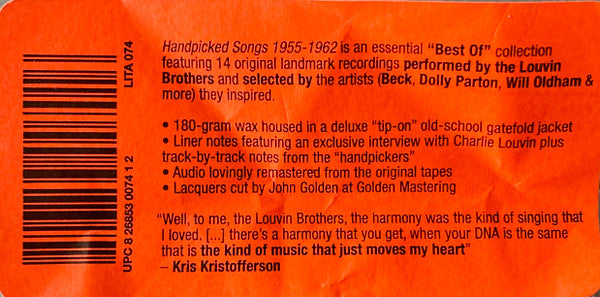 Louvin Brothers, The : Handpicked Songs 1955-1962 (LP,Compilation)