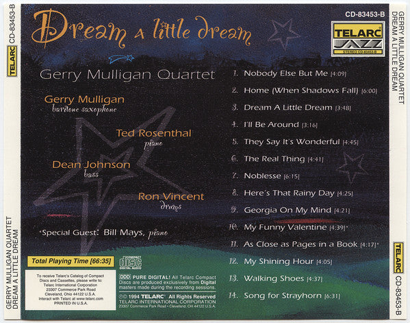 Gerry Mulligan Quartet : Dream A Little Dream (Album)