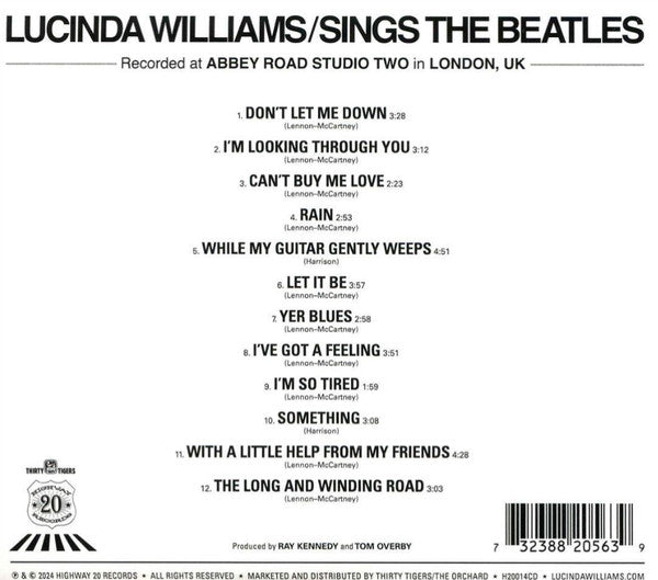 Lucinda Williams : Sings The Beatles From Abbey Road (Album,Stereo)