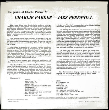 Charlie Parker : Jazz Perennial (LP,Album,Reissue,Mono)