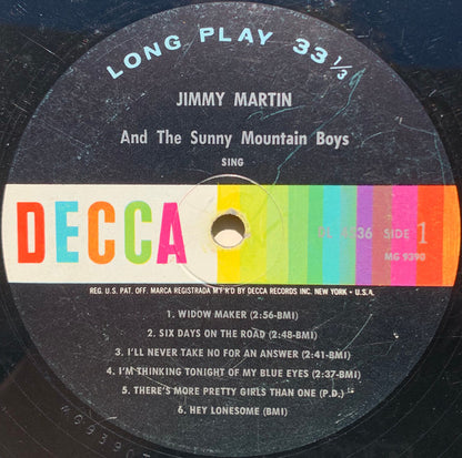 Jimmy Martin And Sunny Mountain Boys, The : Sing Widow Maker (LP,Album,Mono)