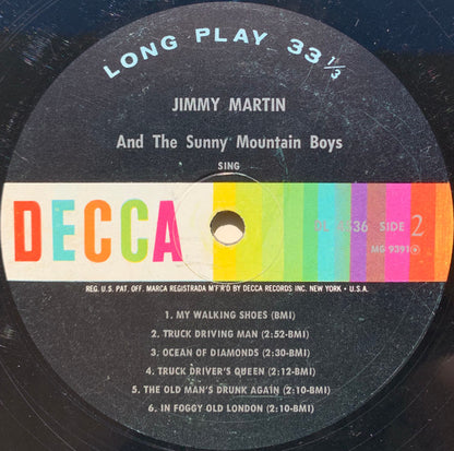 Jimmy Martin And Sunny Mountain Boys, The : Sing Widow Maker (LP,Album,Mono)