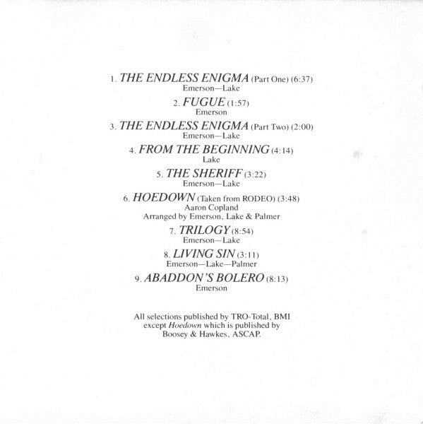 Emerson, Lake & Palmer : Trilogy (Album,Reissue,Stereo)