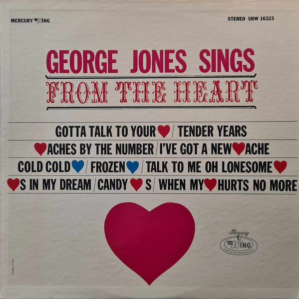 George Jones (2) : George Jones Sings From The Heart (LP,Album,Reissue,Stereo)