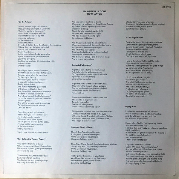 Hoyt Axton : My Griffin Is Gone (LP,Album,Stereo)