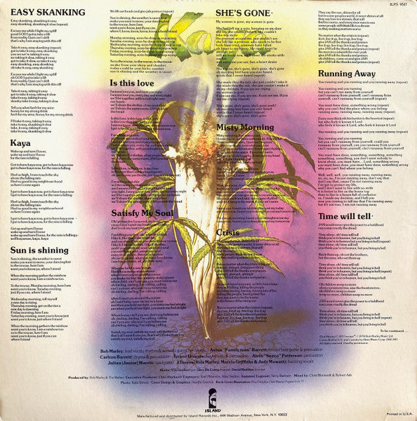 Bob Marley & The Wailers : Kaya (LP,Album)