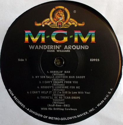 Hank Williams : Wanderin' Around (LP,Album,Mono)