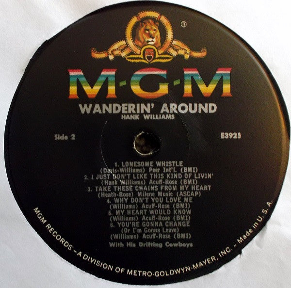 Hank Williams : Wanderin' Around (LP,Album,Mono)