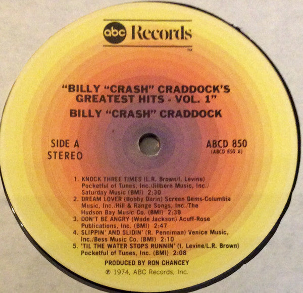 Billy 'Crash' Craddock : Greatest Hits - Volume One (LP,Compilation)
