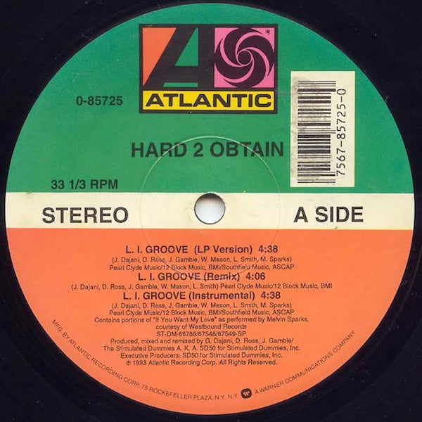 Hard 2 Obtain : L.I. Groove (12")