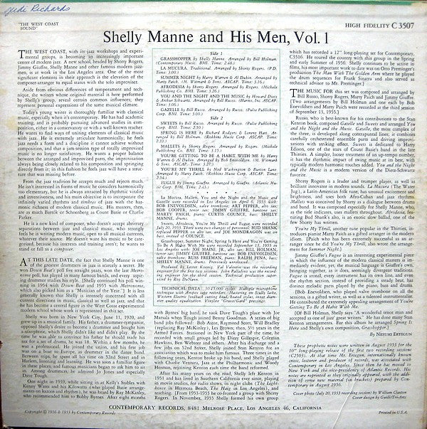 Shelly Manne & His Men : The West Coast Sound (LP,Album,Reissue,Mono)