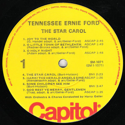 Tennessee Ernie Ford : The Star Carol: "Tennessee" Ernie Ford Sings His Christmas Favorites (LP,Reissue)