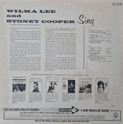 Wilma Lee & Stoney Cooper : Sing (LP,Album,Mono)