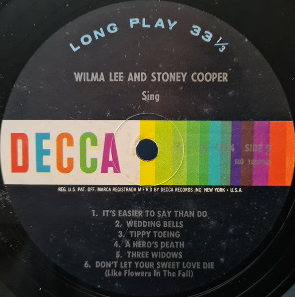 Wilma Lee & Stoney Cooper : Sing (LP,Album,Mono)