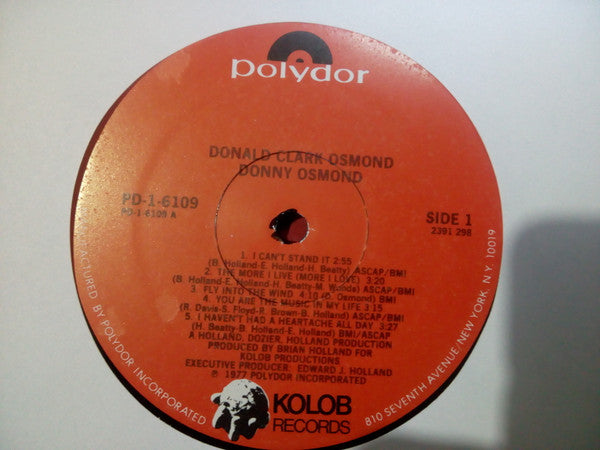 Donny Osmond : Donald Clark Osmond (LP, Album, Emb)