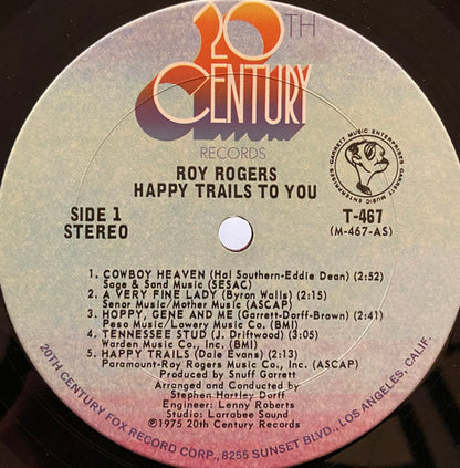 Roy Rogers (3) : Happy Trails To You (LP,Album)