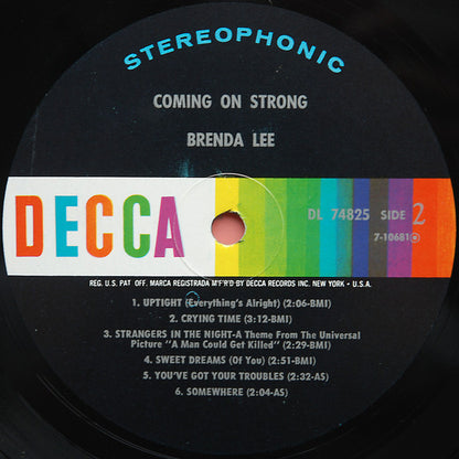 Brenda Lee : Coming On Strong (LP,Album,Stereo)