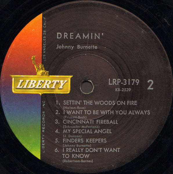 Johnny Burnette : Dreamin' (LP,Album,Mono)