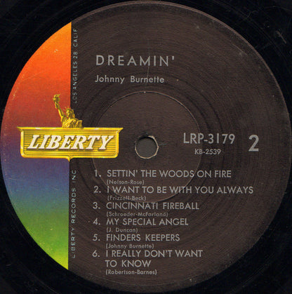 Johnny Burnette : Dreamin' (LP,Album,Mono)