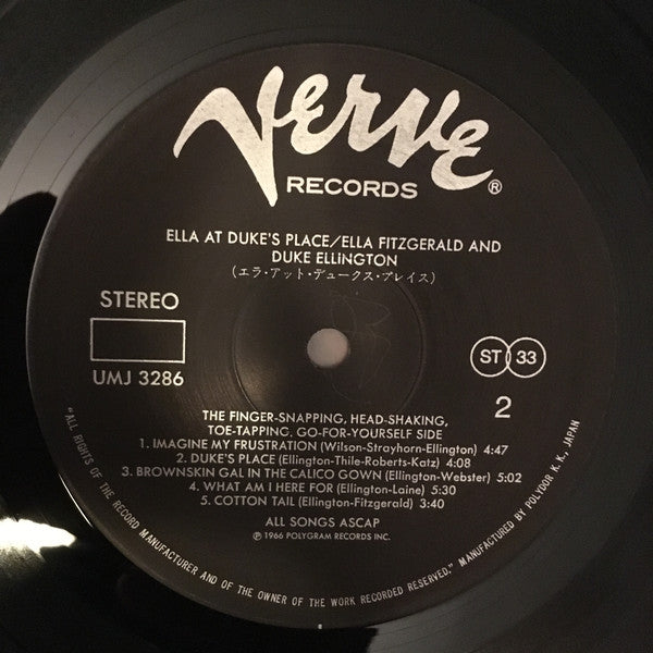 Ella Fitzgerald and Duke Ellington : Ella At Duke's Place (LP,Album,Stereo)