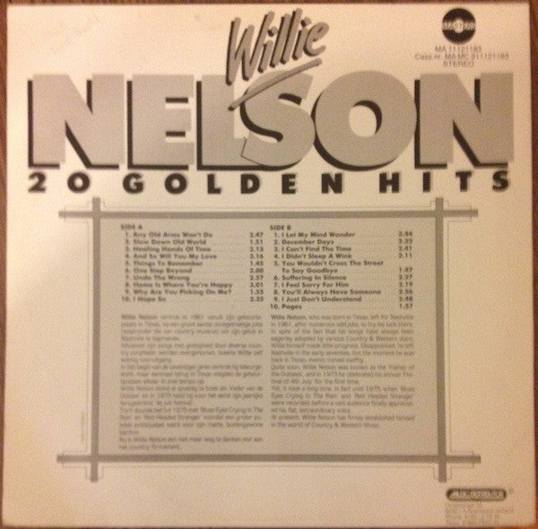 Willie Nelson : 20 Golden Hits (LP,Compilation)
