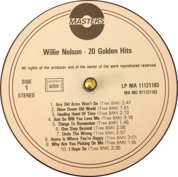 Willie Nelson : 20 Golden Hits (LP,Compilation)