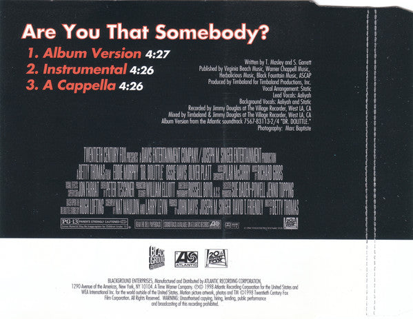 Aaliyah : Are You That Somebody? (Single)
