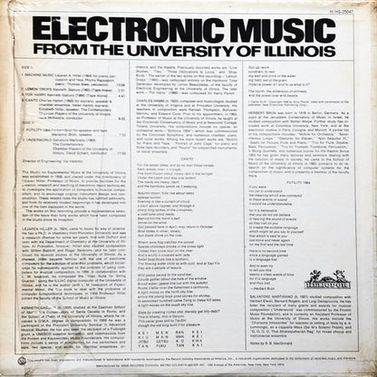 Herbert Brün / Kenneth Gaburo / Charles Hamm / Lejaren Hiller / Salvatore Martirano : Electronic Music From The University Of Illinois (LP,Album,Stereo)