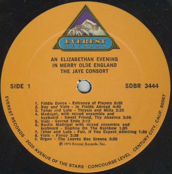 Jaye Consort, The : An Elizabethan Evening (LP)
