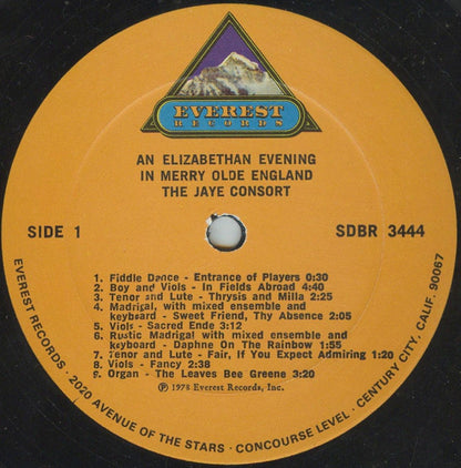 Jaye Consort, The : An Elizabethan Evening (LP)