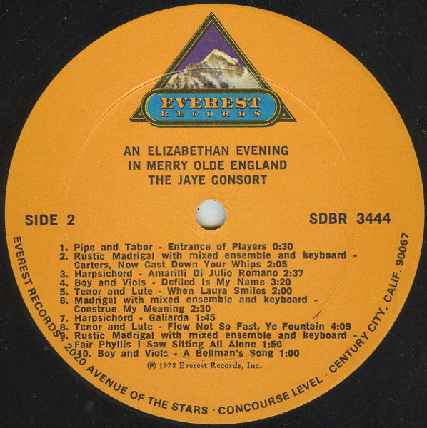Jaye Consort, The : An Elizabethan Evening (LP)