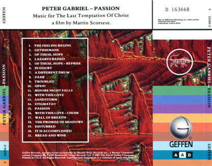 Peter Gabriel : Passion - Music For The Last Temptation Of Christ (Album,Club Edition)