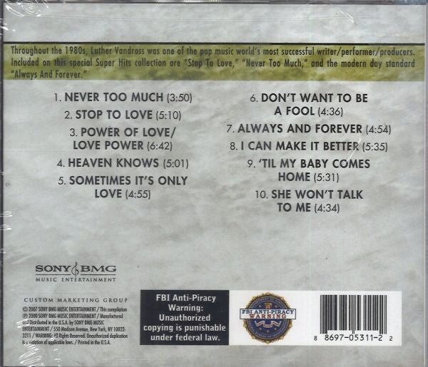 Luther Vandross : Super Hits (Compilation)