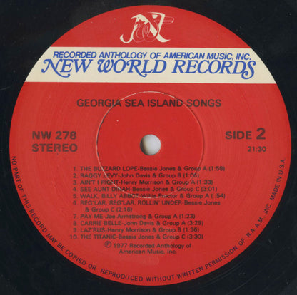 Various : Georgia Sea Island Songs (LP,Stereo)