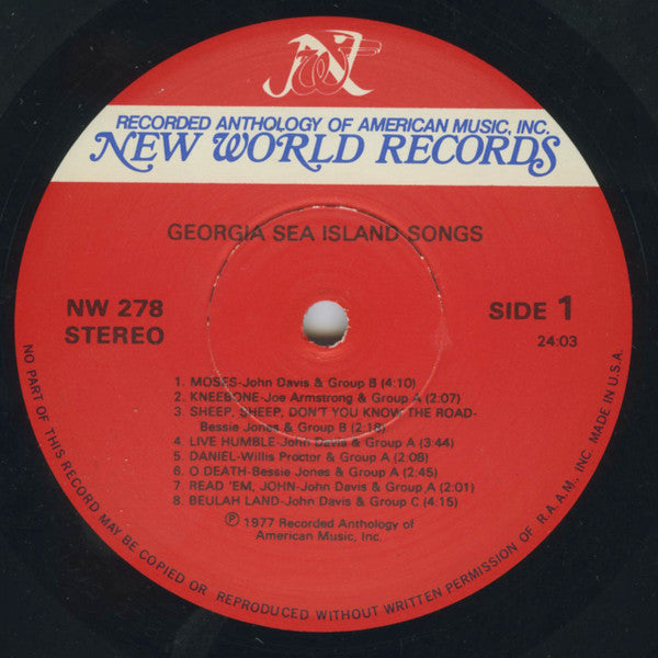 Various : Georgia Sea Island Songs (LP,Stereo)