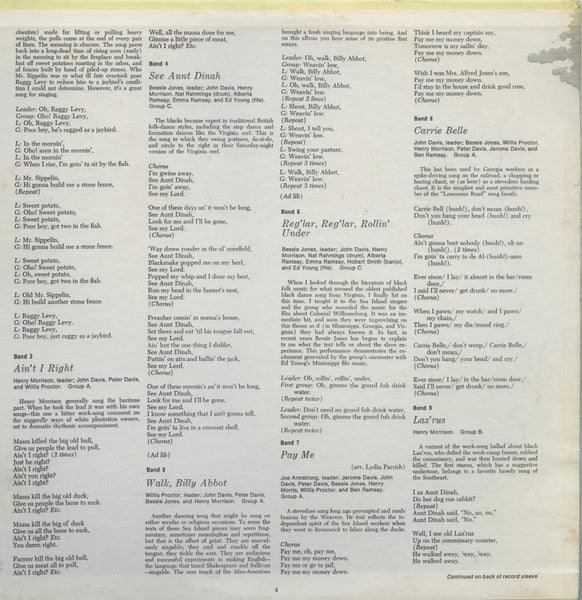 Various : Georgia Sea Island Songs (LP,Stereo)
