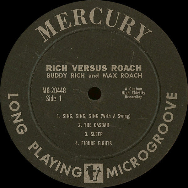 Buddy Rich And Max Roach : Rich Versus Roach (LP,Album,Mono)