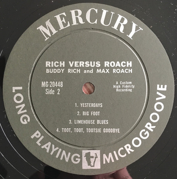 Buddy Rich And Max Roach : Rich Versus Roach (LP,Album,Mono)