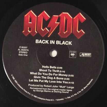 AC/DC : Back In Black (LP,Album,Reissue,Remastered,Stereo)