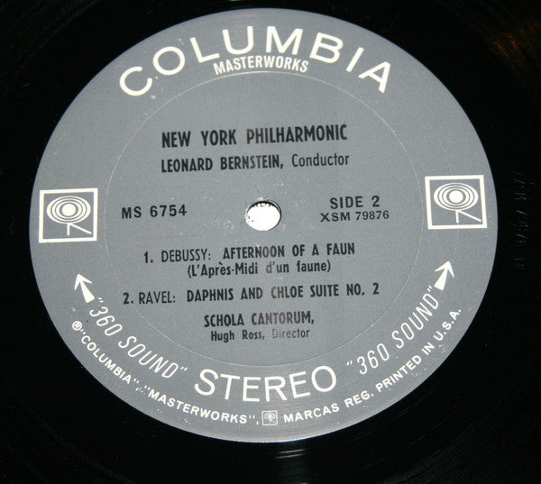 Claude Debussy / Maurice Ravel - Leonard Bernstein, New York Philharmonic Orchestra, The : La Mer / Afternoon Of A Faun / Daphnis And Chloe Suite No. 2 (LP,Stereo)
