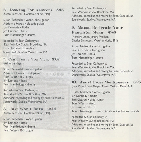 Susan Tedeschi : Just Won't Burn (Album)