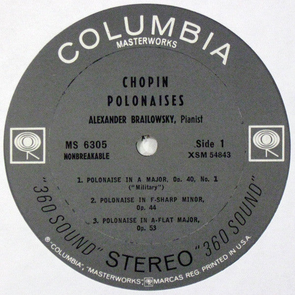 Frédéric Chopin : Alexander Brailowsky : Polonaises (LP,Reissue,Stereo)