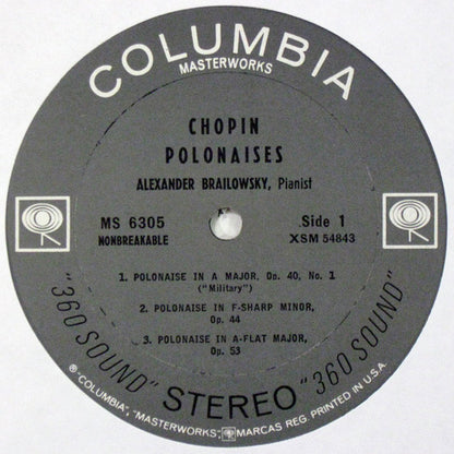 Frédéric Chopin : Alexander Brailowsky : Polonaises (LP,Reissue,Stereo)