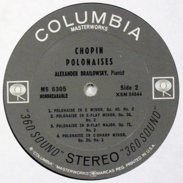 Frédéric Chopin : Alexander Brailowsky : Polonaises (LP,Reissue,Stereo)